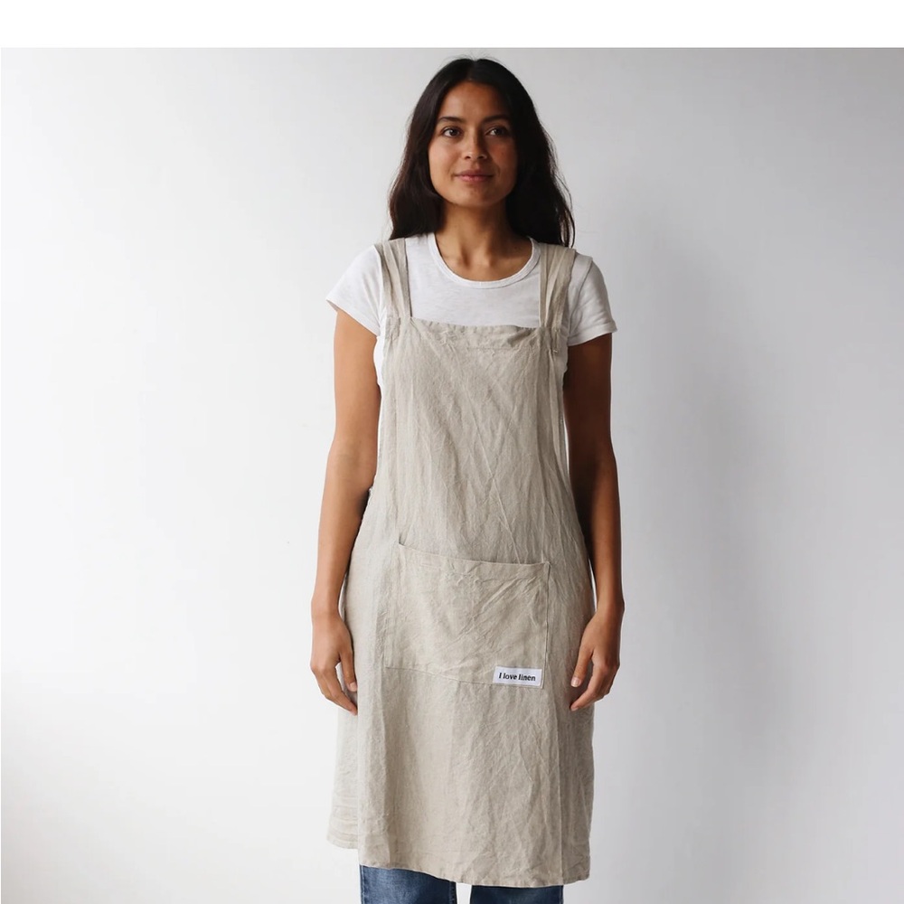 I love line Beige Apron Dress